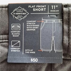 St. John's Bay Men's Charcoal Flat Front Shorts